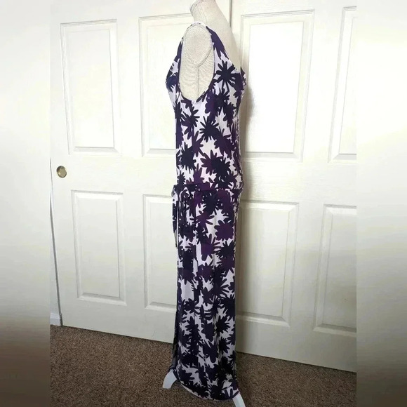 Diane Von Furstenberg Louanne Asterisk Meadow Aubergine Maxi Dress - Picture 6 of 10